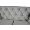 Sofa skandynawska trzyosobowa na wysokich metalowych nogach, sofa pikowana w guziki kryształowe - Kare 3-osobowa